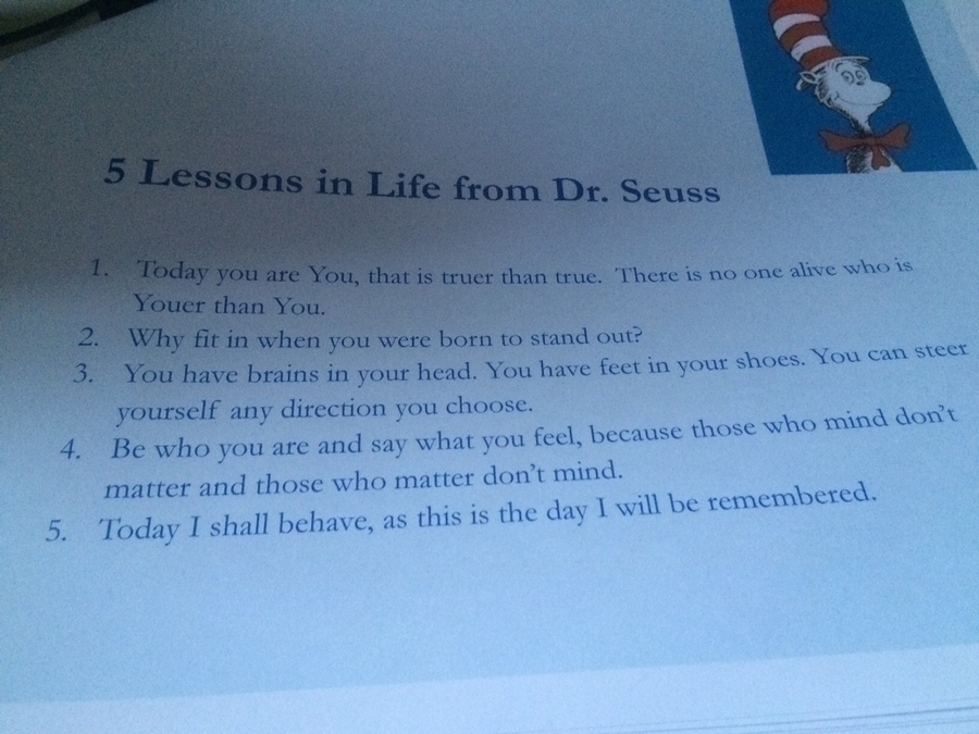 Lessons in life from Dr Seuss
